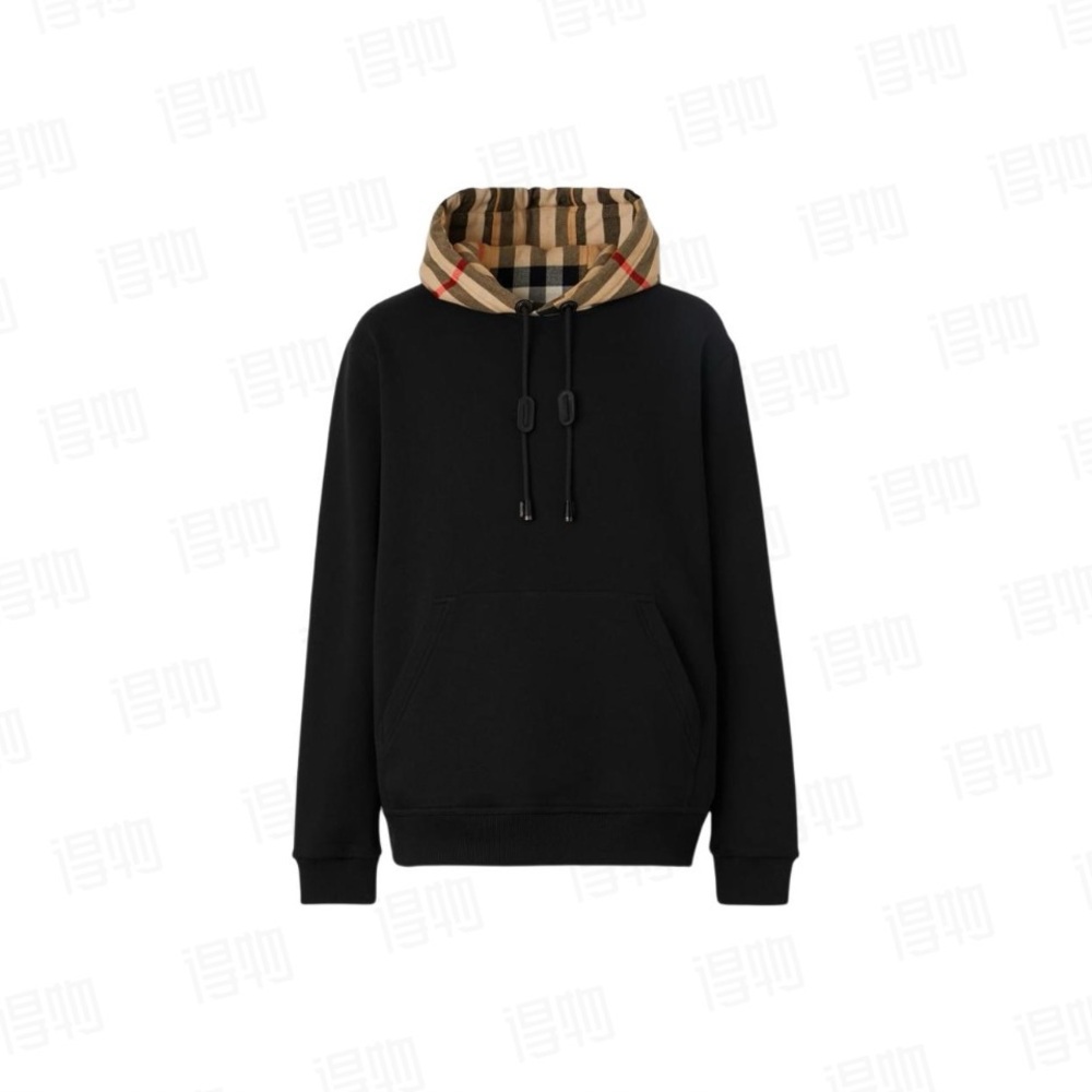 Burberry Black Hoodie with Striped Hood